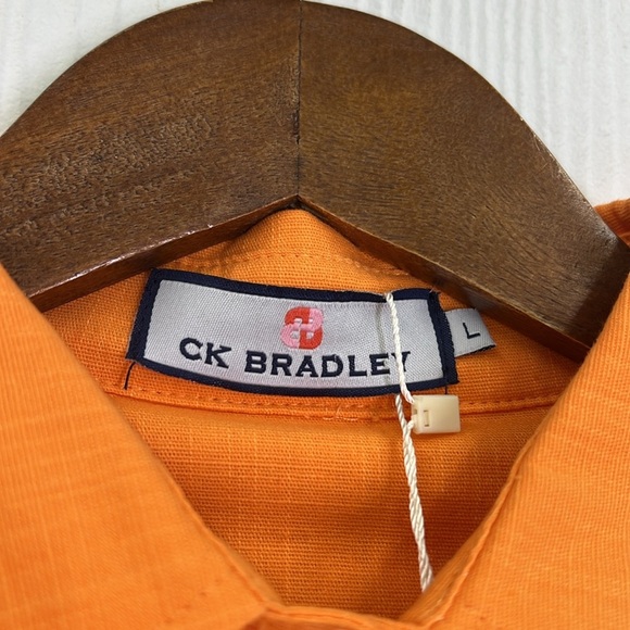 CK Bradley - NWT Orange Button Down Long Sleeve Rope Belt Slit Maxi Dress Large - Picture 11 of 14